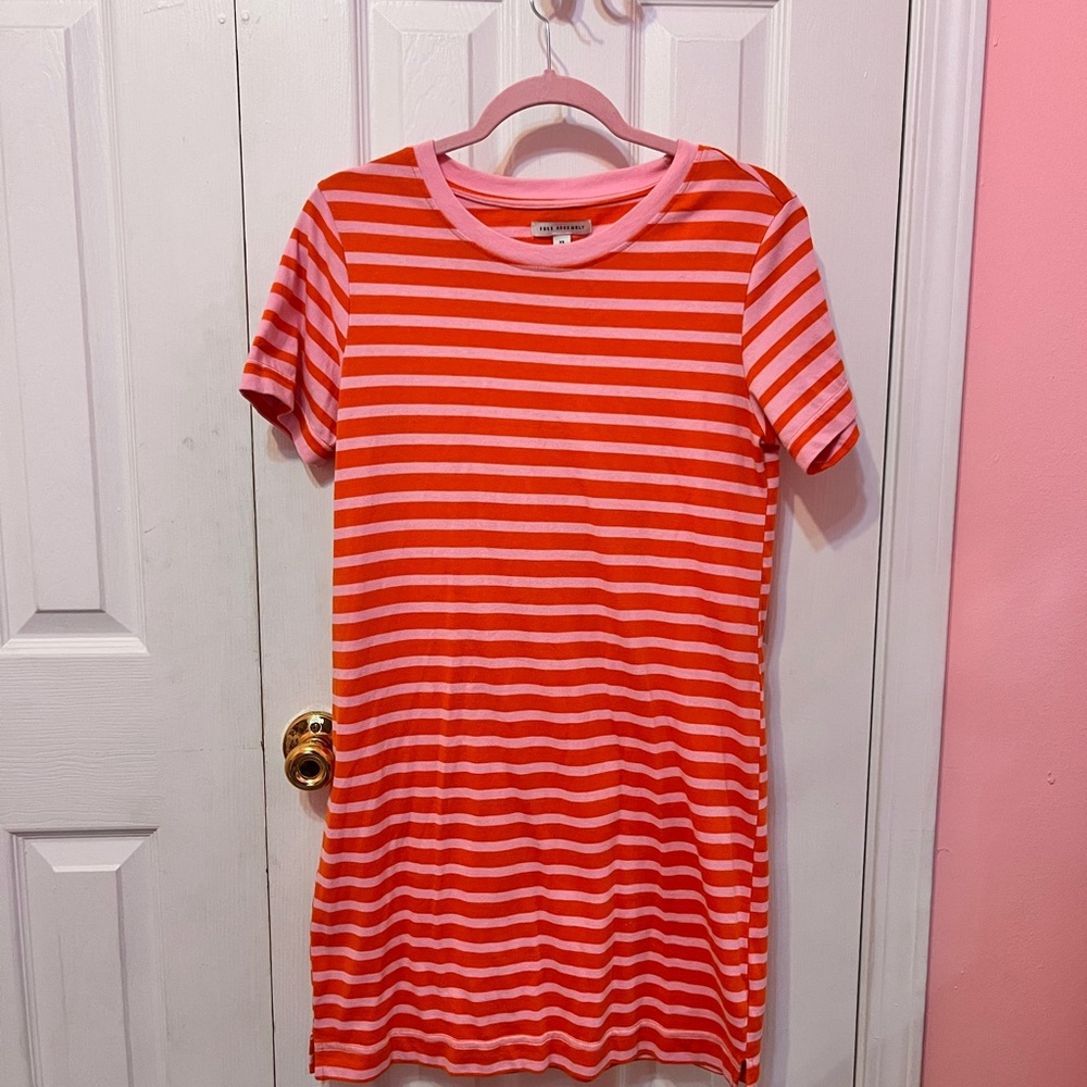 Striped Pink and Orange Women's Dress